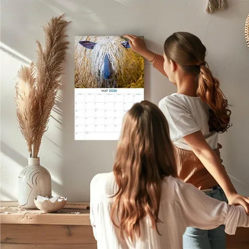 Vista 567 de Calendario de grises africanos 2025 2026 – Planificador mensual de pared de aves africanas – 12 x 18 pulgadas (abierto), calendario de pared