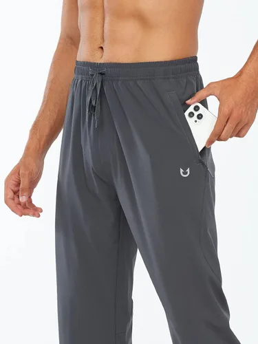 Vista 2 de NORTHYARD Pantalones deportivos para correr para hombre, pantalones de gimnasio ligeros, pantalones de correr con dobladillo abierto