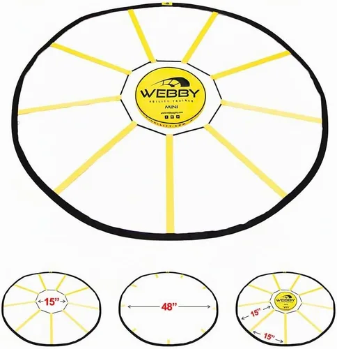 Vista 2 de Webby Agility Trainer – Circle Speed and Agility Ladder for High Intensity Reactive Footwork Drills and Skills – A Circular Piece of Reaction