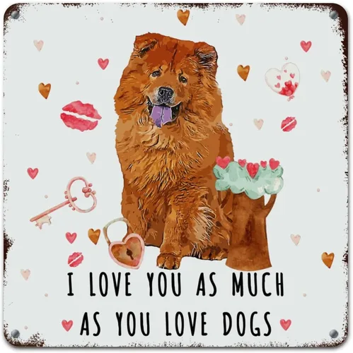 Vista 23 de Wall Decor Metal Sign Love Mails French Bulldog Sign I Love You As Much As You Love Dog Retro Street Hanging Sign Saint Valentine's Day Metal Plaque