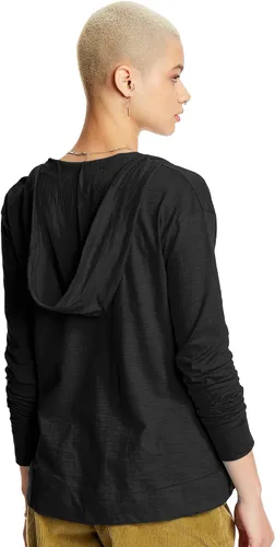Vista 2 de Hanes Womens Slub Knit Hoodie, Womens Zip-Front Hoodie, Womens Cotton Jersey Hoodie, Knit Cotton Jacket