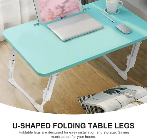 Vista 2 de MAGICLULU Pata de repuesto para escritorio de cama en forma de U plegable pata de mesa de metal ABS fuerte Metal ABS Build, Self Locking Base and