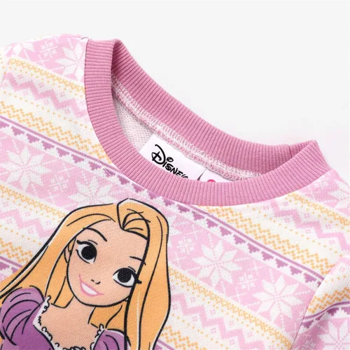 Vista 3 de Vestido de sudadera de manga larga con estampado de personajes de princesa Disney, para cumpleaños
