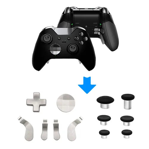 Vista 3 de Joysticks, 13 en 1, intercambiables de metal, 6 palancas de intercambio y 4 palas de disparo y 2 Dpads para Xbox One Elite Controller Series 2