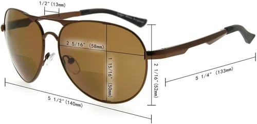 Vista 4 de Eyekepper Gafas de sol bifocales polarizadas de policarbonato estilo piloto bifocales para lectores de sol, lentes de lectura polarizados