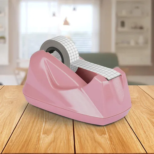 Vista 5 de Acrimet Dispensador de cinta de escritorio prémium con base antideslizante (resistente) (color rosa)