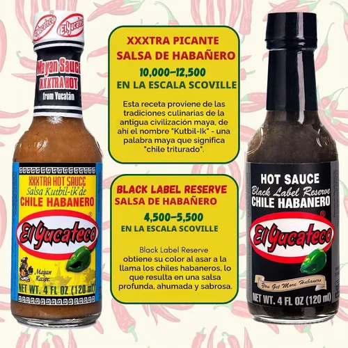 Vista 3 de El Yucateco Paquete variado de salsa picante - 6 sabores
