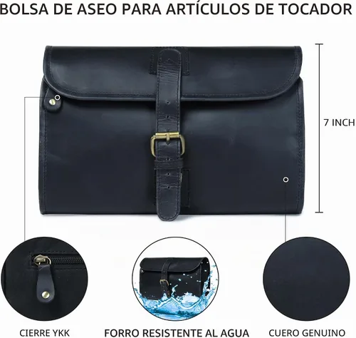 Vista 2 de LEATHER VILLAGE DOPP-3, Negro