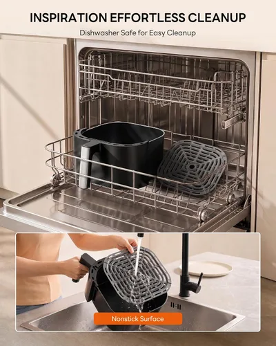 Vista 8 de Beelicious Pro Freidora de aire MicroTemp 10 en 1 de 6.5 cuartos de galón, con revestimiento de cerámica sin PFAS, antiadherente y apta para 2-Negro