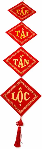 Vista 5 de Parejas vietnamitas de decoración de Año Nuevo Lunar - Parejas colgantes rojas para decoración TET - Decoración TET vietnamita_Lien Treo Trang Tri