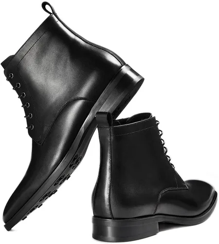 Vista 4 de GIFENNSE Botas Chukka para hombre, botas de vestir para hombre, botas de cuero Oxford, botas Chelsea famales para hombre