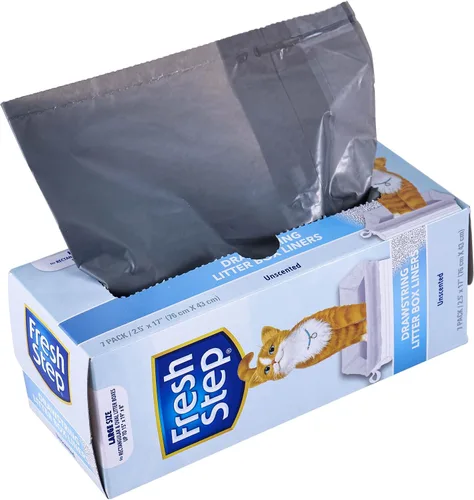Vista 21 de Fresh Step Bolsas de arena para gatos con cordón, bolsas de arena perfumadas resistentes para sartenes ovaladas y rectangulares grandes, control