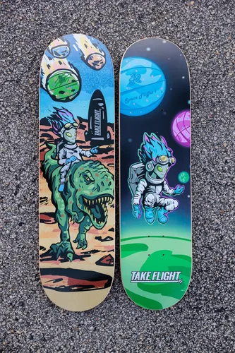 Vista 3 de TAKE Flight - Tabla de skate premium, 100% arce canadiense Hard Rock, niños y adultos