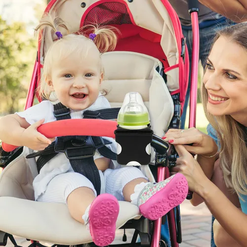 Vista 9 de Stroller Bottle Holder with Phone Stand Lightweight Water Bottle Rack for Strollers Easy Installation Compatible with Walkers and Wheelchairs