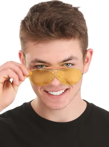 Vista 3 de Gafas de sol aviador amarillo elope