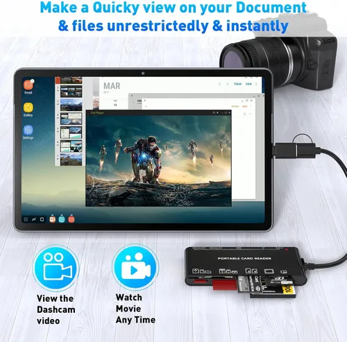 Vista 8 de xD-Picture - Lector de tarjetas USB 3.0, lector de tarjetas de memoria para tarjetas xD/CF/MS/SD/TF - Lector de tarjetas 7 en 1 para Windows, Mac