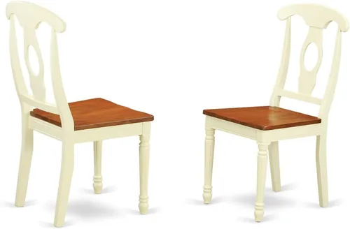 Vista 7 de East West Furniture KEC-BLK-LC Kenley - Juego de 2 sillas de comedor tapizadas de piel sintética, color negro