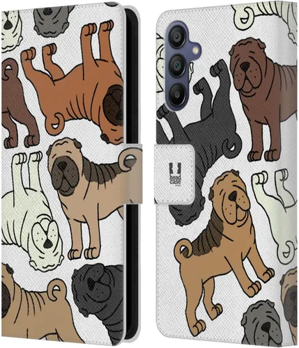 Vista 12 de Head Case Designs Airedale Terrier Dog Breed Patterns 4 Leather Wallet Case Compatible with Samsung Galaxy A15