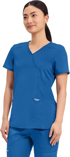 Vista 2 de Workwear Revolution WW610 - Ropa quirúrgica con estilo cruzado falso para mujer, elástica, suave y de fácil cuidado