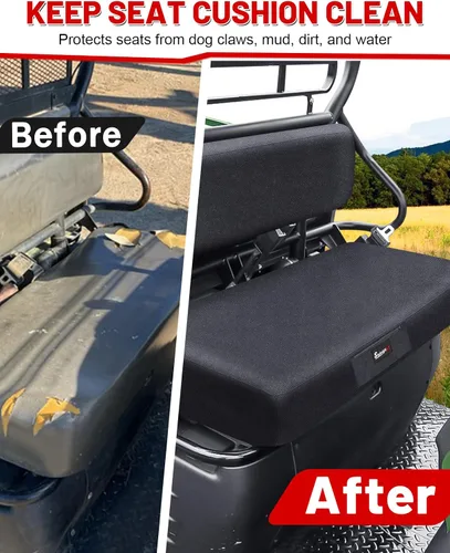 Vista 4 de Funda de Asiento de Banco Mule Compatible con Kawasaki Mule 600/610 2005-2016 y Mule SX 2017-2023, Accesorio Funda de Asiento UTV Impermeable