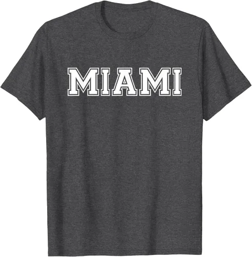 Vista 27 de Camiseta de regalo deportiva estilo universitario Miami Florida, Negro, S