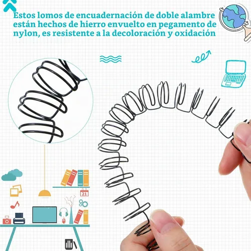 Vista 3 de Chengu 24 piezas alambre de encuadernación alambre de encuadernación espirales de encuadernación doble espirales de doble bucle espiral de doble