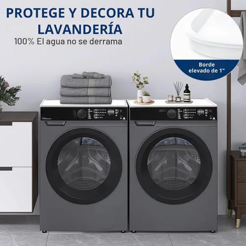 Vista 6 de Alfombrilla de silicona para lavadora y secadora, fundas para lavadora y secadora para la parte superior de 23.6 x 19.7 pulgadas, cubierta