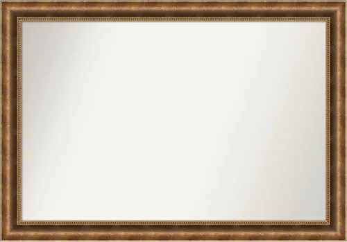Vista 642 de Amanti Art Espejo de pared personalizado no biselado (25 x 25 pulgadas), marco de bronce acentuado, varios tamaños personalizados, espejo de baño