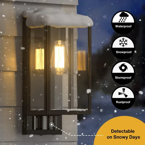 Vista 8 de Luces de pared para exteriores con sensor de movimiento, iluminación al aire libre del atardecer al amanecer, lámparas modernas de montaje en pared