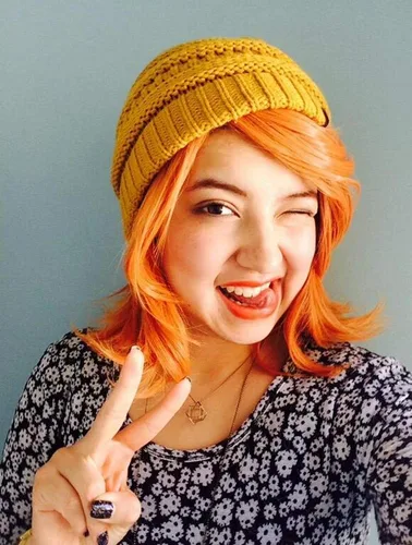 Vista 5 de Pelucas de cosplay corto recto BOB naranja vestir anime show fiesta pelos