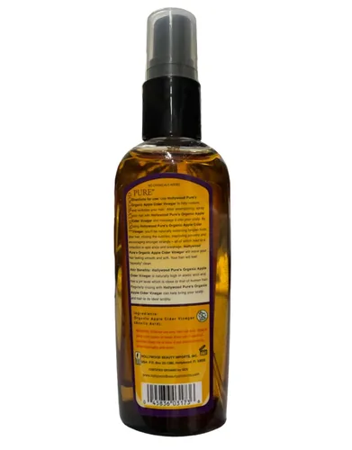 Vista 2 de Hollywood Beauty Vinagre de sidra de manzana orgánico puro, marrón, 3 onzas líquidas