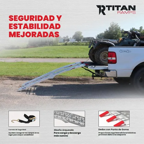 Vista 4 de Rampas de carga ATV de 7.5 pies, capacidad de 1,500 libras, rampas Titan