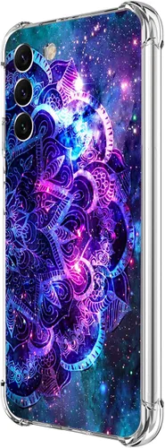 Vista 18 de Funda para Galaxy S23 FE, protección contra caídas de flores de mariposa azul, a prueba de golpes, carcasa protectora de cuerpo completo resistente