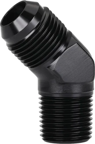 Vista 25 de 3AN macho Flare a 1/4 NPT tubo macho 90 grados codo adaptador unión aluminio negro