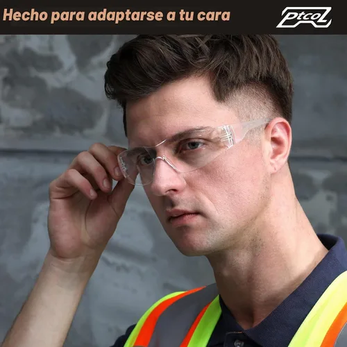 Vista 2 de Paquete de 3 Gafas de Seguridad a Granel con Lentes Cristalinas Transparentes Unisex Antirayones Gafas Protectoras Resistentes a Impactos