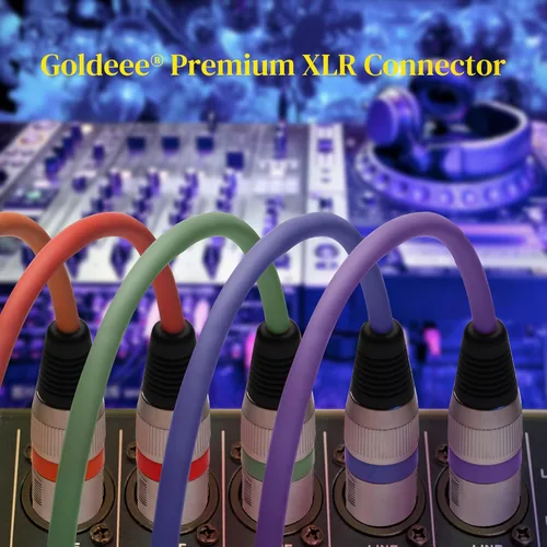 Vista 7 de Goldeee Paquete de 3 cables de micrófono XLR de 10 pies, XLR equilibrados de 3 pines macho a hembra para micrófonos, mezcladores de audio, sistemas