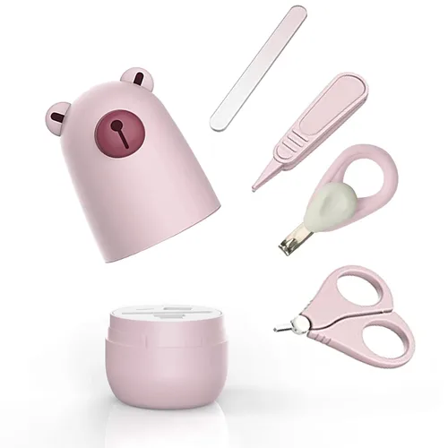 Vista 10 de Juego de cortaúñas para bebés, conjunto de manicura para bebés y pedicura con estuche lindo. Set de regalo para recién nacidos, bebés y niños