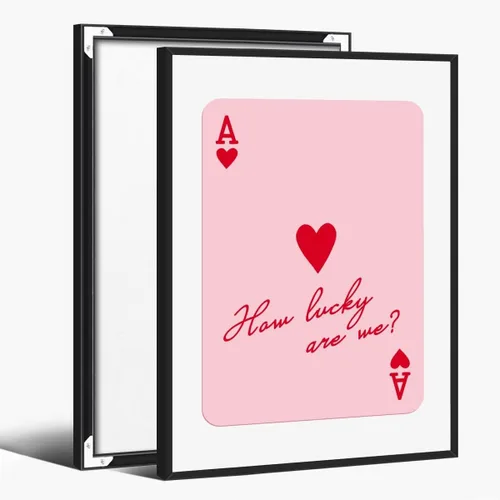 Vista 13 de Arte de pared moderno Ace of Hearts How Lucky Are We Poster Retro Funky Estético Lienzo Impresiones Verde Salvia Carteles Póster Femenino Coqueta