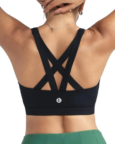 Vista 57 de RUNNING GIRL - Sujetadores deportivos para mujer, sujetadores deportivos con tiras acolchadas y espalda cruzada de apoyo medio con copas extraíbles