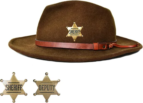 Vista 5 de Insignias de sheriff de metal para niños y adultos, insignia de chaleco de policía occidental, insignia del sheriff adjunto, insignia de decoración