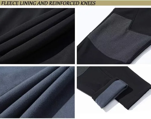 Vista 6 de TACVASEN Pantalones de esquí de nieve para hombre, pantalones de snowboard resistentes al agua, pantalones de senderismo con forro polar