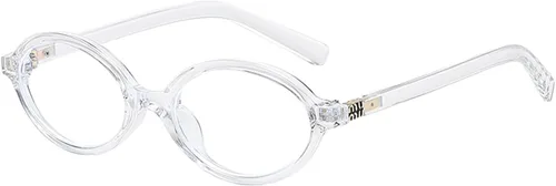 Vista 12 de Onrtry Lentes retro ovalados con bloqueo de luz azul para mujeres y hombres, anteojos falsos nerd redondos sin receta