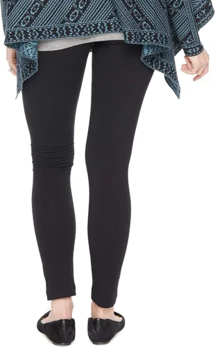 Vista 2 de Motherhood Maternity - Leggings elásticos esenciales para mujer, ajuste secreto sobre el vientre, longitud completa y cortos XS-3X, paquetes de 1 y 2