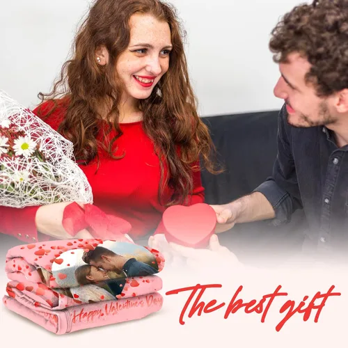 Vista 3 de Manta personalizada con fotos, texto, regalos personalizados para parejas, mantas con mis propias fotos, mantas con fotos personalizadas para niños