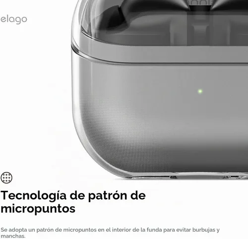 Vista 5 de elago - Funda transparente para Galaxy Buds 3 Pro, 3 y 3 FE Carabiner Included, Premium TPU Cover, Wireless Charging, Headphone Accessories, for