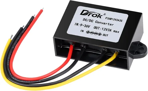 Vista 9 de DROK Boost Buck Convertidor de 9V-36V a 12V 3A 36W carcasa de aluminio impermeable auto elevador regulador de voltaje 12V V Transformador de voltios
