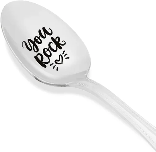 Vista 2 de You Rock - Cuchara grabada para un amigo Regalos para el Día del Padre Regalos inspiradores para amigos novio Regalos motivacionales
