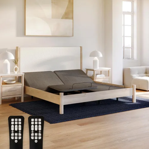 Vista 11 de Adjustable Comfort - Base de cama ajustable tapizada y cómoda 2.0 con motores mejorados, masaje, control remoto inalámbrico, puerto USB