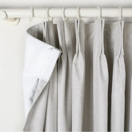 Vista 2 de TWOPAGES Cortinas plisadas opacas de 63 pulgadas de largo para ventanas pequeñas, paneles de lino con aislamiento térmico