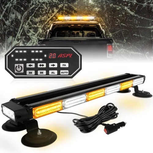 Vista 11 de ASPL - Barra de luces estroboscópicas de 66 cm, 126 LED, de emergencia, para techo, doble cara, con controlador, intermitente, de advertencia, luz